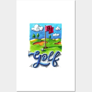 Golf course Posters and Art